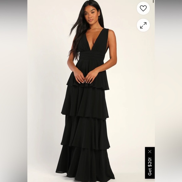 Amazing Evening Black Tiered Maxi Dress - Picture 1 of 2